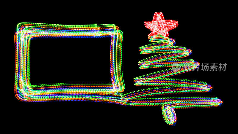 带框圣诞树- LED灯画(多色)
